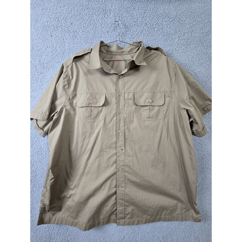 Boulder Creek Trading Company Shirt Mens 3XL Big Brown Short Sleeve Button Up